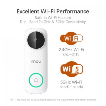 IMOU DB61I-W-D4 智能無線高清廣角網絡對講門鐘 兼容2.4G及5G雙頻 香港行貨