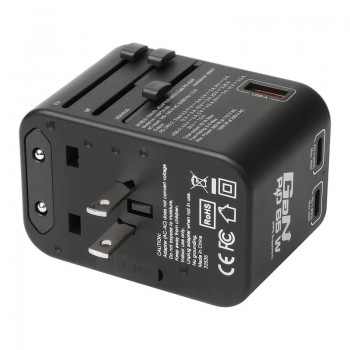 Verbatim威寶 Verbatim 3端口 65W PD 3.0 & QC 3.0 GaN 通用旅行轉插 (66851)