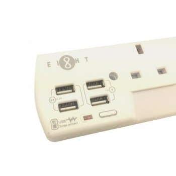 EIGHT 4位防雷拖板+4USB S4P4U EIGHT 4位防雷拖板+4USB S4P4U