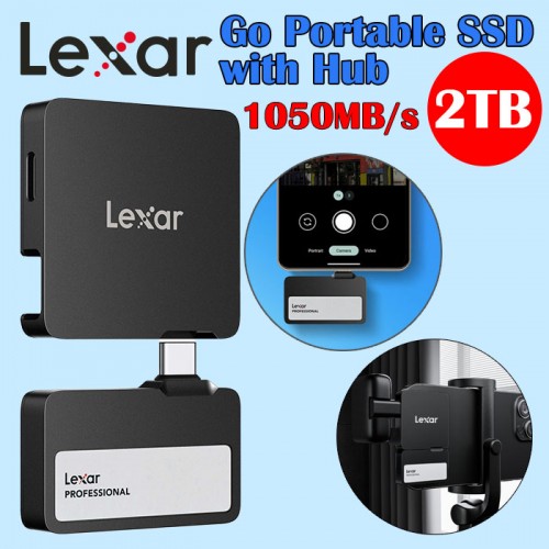 LEXAR 2TB GO PORTABLE SSD SL400 WITH HUB 便攜固態硬碟 黑色 (LSL400S002T-RNBNG) [香港行貨]