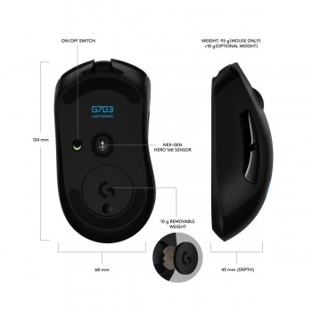 Logitech G703 LIGHTSPEED HERO 25K 無線遊戲滑鼠 Logitech G703 LIGHTSPEED HERO 25K 無線遊戲滑鼠