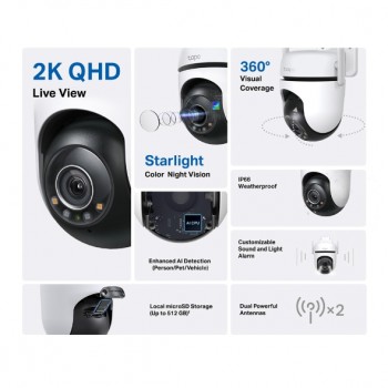 TP-Link Tapo C520WS 1440P AI 防水旋轉式 Wi-Fi 攝影機 IP CAM [香港行貨]